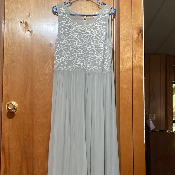 Sundance Sheer Sik Embellished Maxi Dress - Picture 1 of 10